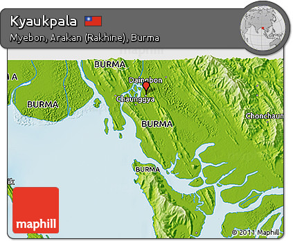 Physical 3D Map of Kyaukpala