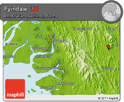 Physical 3D Map of Pyindaw