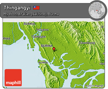 Physical 3D Map of Thingangyi