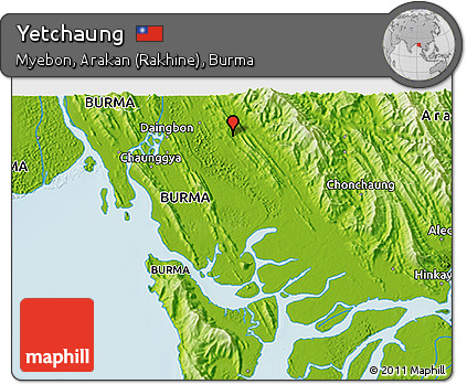 Physical 3D Map of Yetchaung