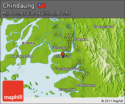 Physical 3D Map of Chindaung