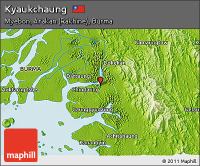 Physical 3D Map of Kyaukchaung