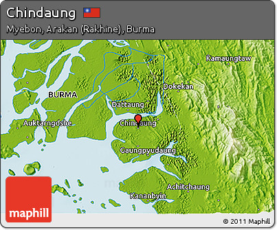 Physical 3D Map of Chindaung