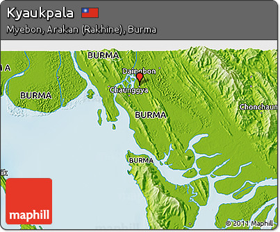 Physical 3D Map of Kyaukpala