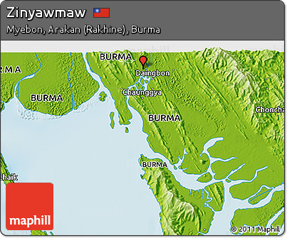 Physical 3D Map of Zinyawmaw