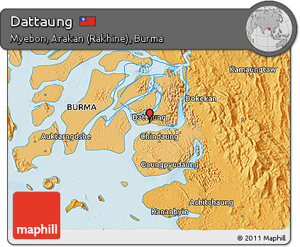 Political 3D Map of Dattaung