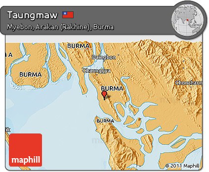 Political 3D Map of Taungmaw