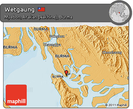 Political 3D Map of Wetgaung