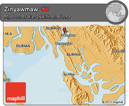 Political 3D Map of Zinyawmaw