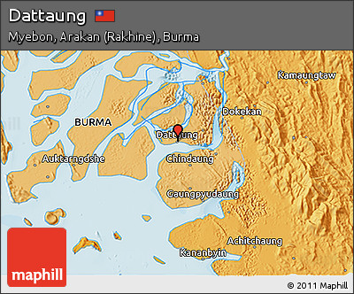 Political 3D Map of Dattaung