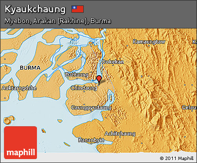 Political 3D Map of Kyaukchaung