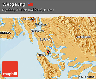 Political 3D Map of Wetgaung