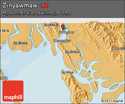 Political 3D Map of Zinyawmaw