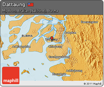Political 3D Map of Dattaung
