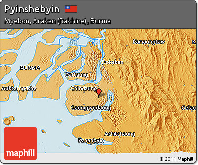 Political 3D Map of Pyinshebyin