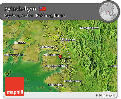 Satellite 3D Map of Pyinshebyin