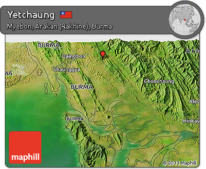 Satellite 3D Map of Yetchaung