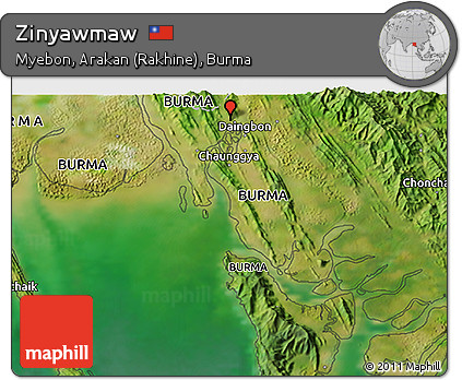 Satellite 3D Map of Zinyawmaw