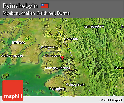 Satellite 3D Map of Pyinshebyin