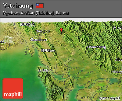 Satellite 3D Map of Yetchaung