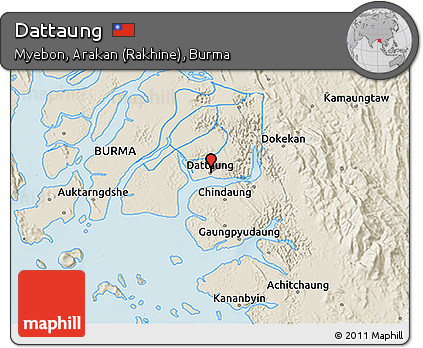 Shaded Relief 3D Map of Dattaung