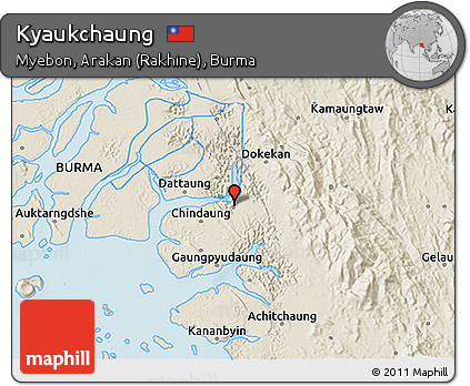 Shaded Relief 3D Map of Kyaukchaung