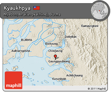 Shaded Relief 3D Map of Kyaukhpya