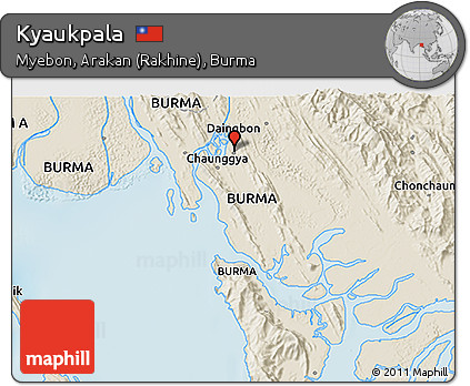Shaded Relief 3D Map of Kyaukpala