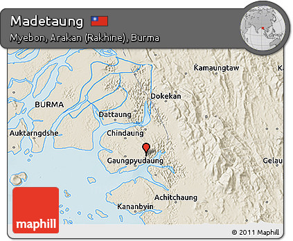 Shaded Relief 3D Map of Madetaung