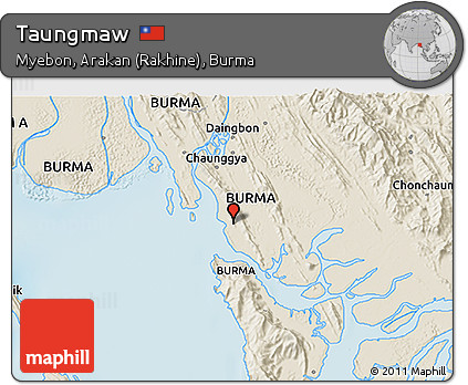 Shaded Relief 3D Map of Taungmaw