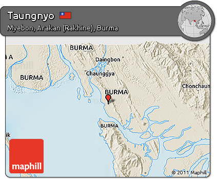 Shaded Relief 3D Map of Taungnyo