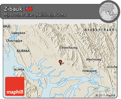 Shaded Relief 3D Map of Zibauk