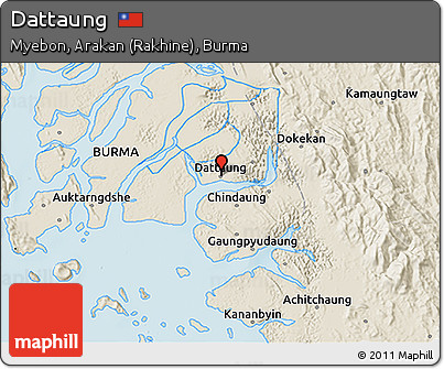 Shaded Relief 3D Map of Dattaung