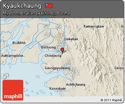 Shaded Relief 3D Map of Kyaukchaung