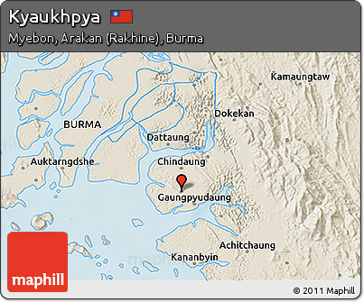 Shaded Relief 3D Map of Kyaukhpya