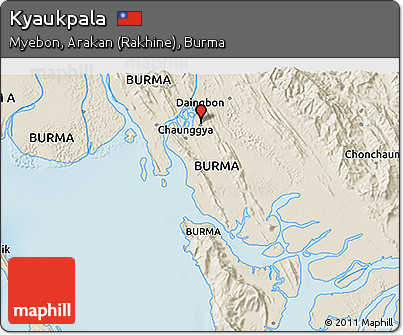 Shaded Relief 3D Map of Kyaukpala