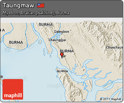 Shaded Relief 3D Map of Taungmaw