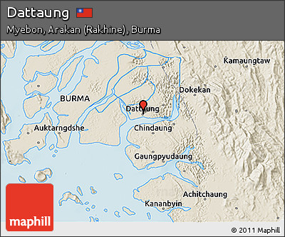 Shaded Relief 3D Map of Dattaung