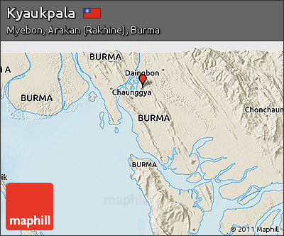 Shaded Relief 3D Map of Kyaukpala