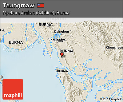 Shaded Relief 3D Map of Taungmaw