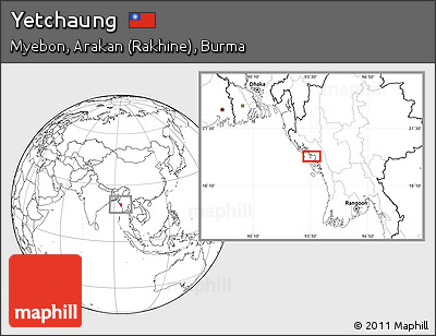 Blank Location Map of Yetchaung