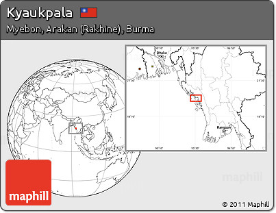 Blank Location Map of Kyaukpala