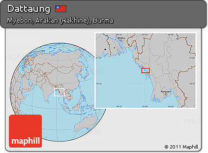 Gray Location Map of Dattaung