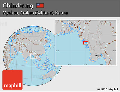 Gray Location Map of Chindaung