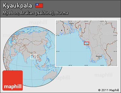 Gray Location Map of Kyaukpala