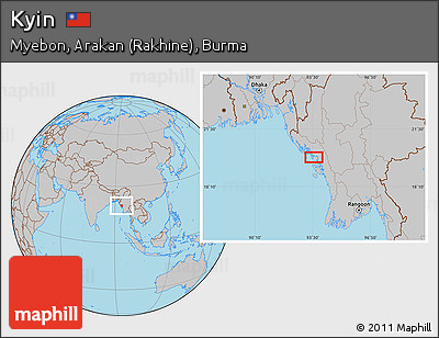 Gray Location Map of Kyin