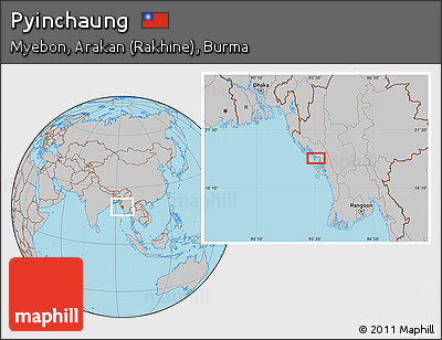 Gray Location Map of Pyinchaung
