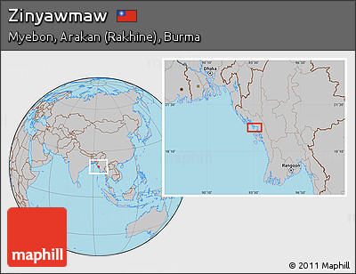 Gray Location Map of Zinyawmaw
