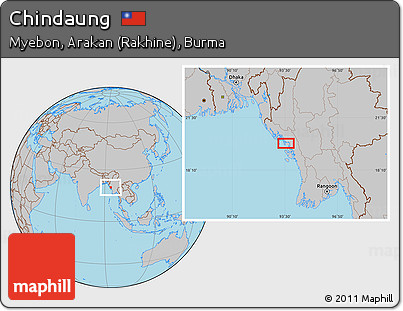 Gray Location Map of Chindaung