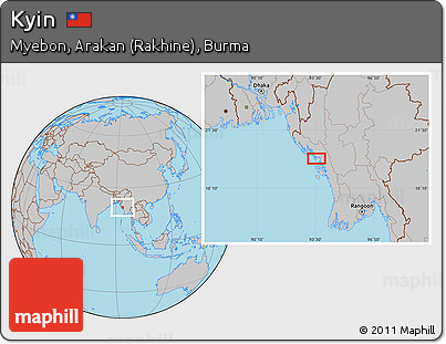 Gray Location Map of Kyin